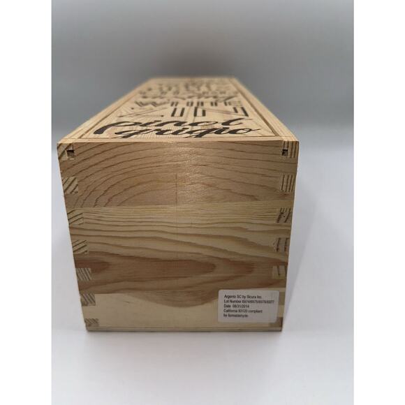 Natural Wooden Wine (White) Crate with Handle with Sliding Cover, 31-09 - Picture 7 of 12